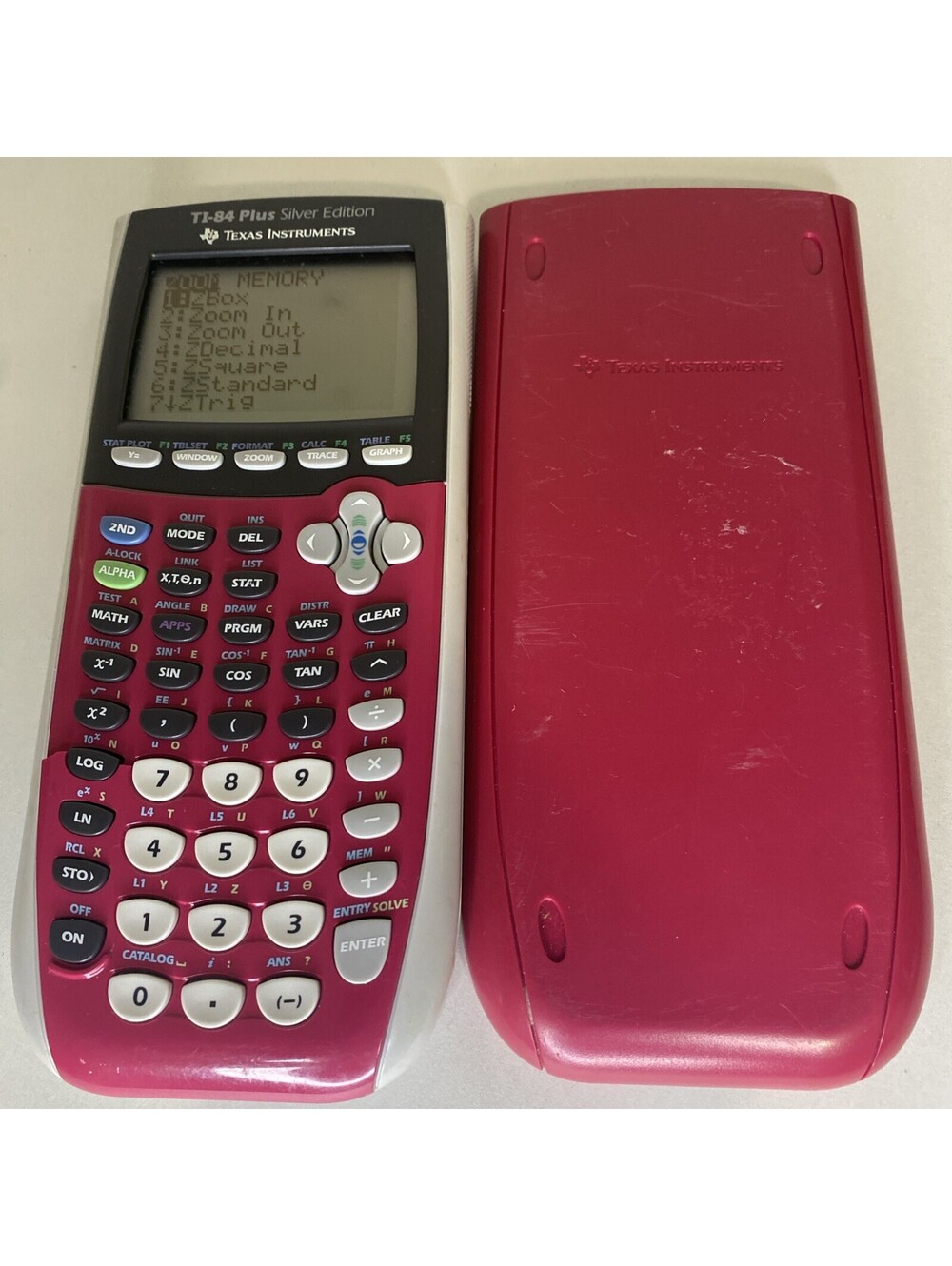 TI-84 Texas Instruments Graphing Calculator Silver Edition  Pink w/ Cover TESTED